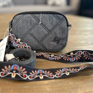 Stylish Gray Quilted Crossbody Bag